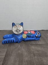 HDA UXMAL Hand painted Folkart Mexican Pottery Sitting Cat Head Turned to Side picture