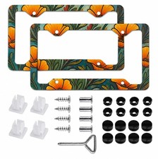 2 Pack Abstract California Poppies License Plate Frames picture