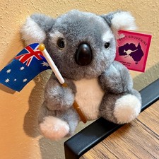 Koala Bear W/ Flag Plush Stuffed Animal Toy Australia United Souvenirs VTG 4
