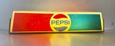 Vintage 1970s Pepsi Double Sided Lighted Ad Sign 16” Works But Needs Cord Repair picture