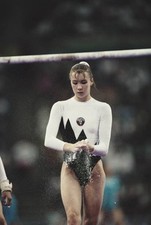 Belarusian gymnast Svetlana Boginskaya Unified Team prepares to co- Old Photo picture