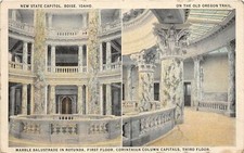 J16/ Boise Idaho Postcard c1920 State Capitol Interior 2View Rotunda 184 picture
