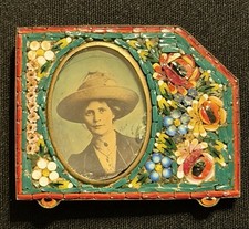 Antique 1914 Italian Micro Mosaic Floral Picture Frame Rare picture