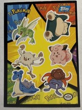 1999 Topps Pokémon Movie Edition Sticker Snorlax, Scyther, Lapras Blue Logo - NM picture