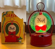 EXTREMELY RARE VINTAGE NOEL LANTERN MCM CHRISTMAS JAPAN - WORKS W/ Partial Box picture