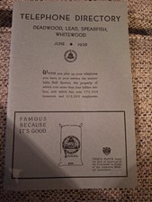 1938 Deadwood Lead Spearfish Whitewood Northwestern Bell Telephone Co. picture