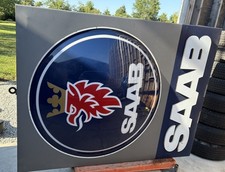 RARE 6ft SAAB ILLUMINATED DEALER SIGN SHOWROOM GARAGE DEALERSHIP picture