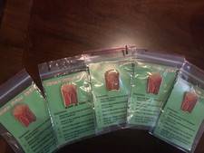 New Vintage McDonald's Employee Lapel Pins Hat Crew Fries Quiz on Card Lot of 5 picture