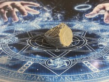 Professional Ring Magical Talisman Witch Attract Wealth,Love,Money Grey Stone R picture