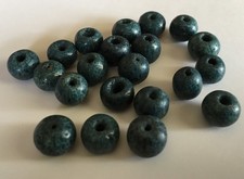 21 Antique Vintage Genuine Natural Denim Blue Sea Coral Collectible Trade Beads picture