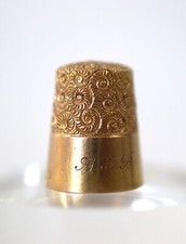 Rare Edwardian Era 14K Gold Thimble Alma De Bretteville Spreckels San Francisco picture