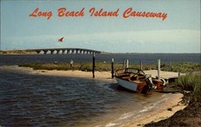 Long Beach Island Causeway vintage postcard pleasure craft outboard motor c526 picture
