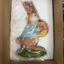 Resin Rabbit Statue Hand Painted Easter Bunny 8in Brand New in Box picture