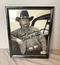 Chuck Norris Hand Signed Framed 8x10 Photo Walker Texas Ranger Autograph Person picture