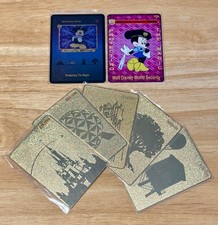 Walt Disney World Security Set of 6 Metal & 1 Cardboard Cards Orlando FL Florida picture