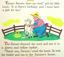1968 MARY'S LITTLE LAMB DOLLIE TINGLE  ORIGINAL drawing art BOOK PAINTING farmer picture