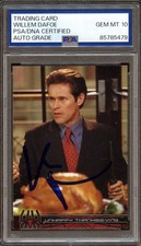 WILLEM DAFOE SIGNED 2002 TOPPS MARVEL SPIDER-MAN #67 GREEN GOBLIN PSA AUTO 10 picture