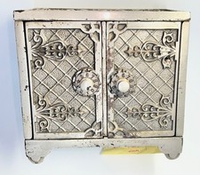 Antique Cast Iron Chicago Savings/New York National Double Door Safe Bank Kenton picture