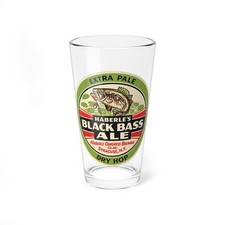 Haberle's Black Bass Ale Pale Dry Harbele-Congress Syracuse NY Pint Glass picture