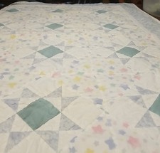 Antique Small Pastel Quilt, Stars, 50