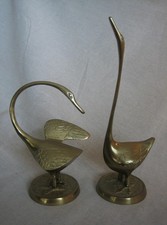 Set 2 VtG Brass Bird Crane Heron Egret Figurine 6.5” 10