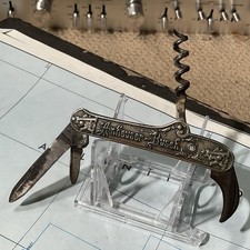 Rare 1900'S Anheuser-Busch Bartender's Knife Corkscrew Bottle Opener Germany picture