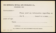 1902 Minnesota Mutual Life Insurance Co St Paul MN McKinley 1c Postal Card picture
