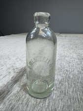 Vintage L P Wentzell & Co Greensburg PA Green Blob Top Soda Bottle Embossed Hutc picture