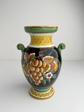 Arte D’Italia Imports Deruta Italy Hand Painted Fruit Ceramic Urn Vase 12” picture