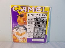 Vtg 1994 Joe CAMEL LIGHTS Cigarettes Store Business Hours Sign 2 Side in Plastic picture