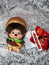 Monchhichi M's BURGER SS Plush toy keychain American Humberger shop picture