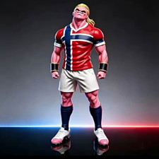 Anime Animation Soccer Player Figure - Red Jersey, White Shorts picture
