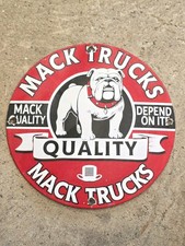 VINTAGE 1950'S MACK DIESEL TRUCKS PORCELAIN SIGN 12