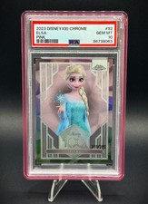 2023 Topps Chrome Disney 100 Elsa Pink Refractor #/399 PSA 10 GEM MINT picture