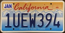 2020s California Protect Lake Tahoe License Plate picture
