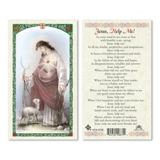 Jesus Help Me- Paperstock Italian Holy Card HC9-375ENL picture