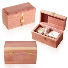 Novabright Cedar Keepsake Memory Box with Lock and Key, 7 x 4 x 3 Inch picture