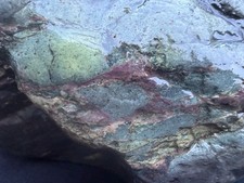 Large Natural Green Red Brecciated River Stone Rough Lapidary Display Specimen picture