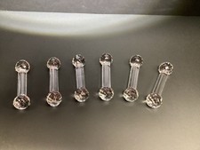 Set Of Six VTG Crystal Glass Barbell Style Knife Rests picture