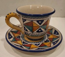 Starbucks Coffee Cup & Saucer Vintage Italy Demi Geometric Rare Great Condition  picture