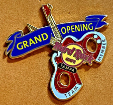HARD ROCK CAFE TAMPA GRAND OPENING RIBBON TEAM MEMBER LE 3000 SCISSOR GUITAR PIN picture