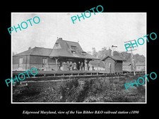 Edgewood Maryland The V/B B&O Railroad Depot c1890 Large Historic Old Photo picture