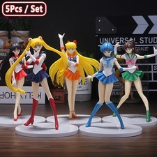 5pcs-Set Sailor Moon Anime Figure Mizuno Ami Tsukino Usagi Hino Rei Aino Minako picture