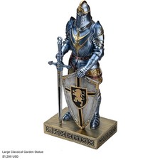 Solid Resin Knight Statue, 12.6 Inch Decorative Piece for Study or Living Room picture