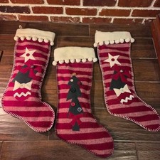 Set of 3 Vintage 1999 Woof & Poof Christmas Stockings NWT picture