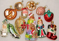 Lot VTG Modern Glass Figurine SANTA SNAIL BEAR BERRY GIRL Christmas Ornaments picture