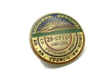 Vintage Armenian American Council on Aging 25th Anniversary Pin Mt Ararat Enamel picture