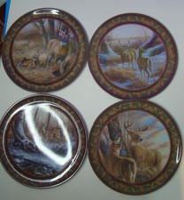Wild Wings by R&D Lot of 4 Deer Scene Plates 10in Buck Doe picture