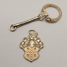 Vtg Packard Crest Shield Keychain Fob Swan Knight Gold Tone Key Chain RARE picture