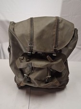 Vintage Swiss Military Surplus Rubberized Waterproof  Rucksack/Backpack Leather picture